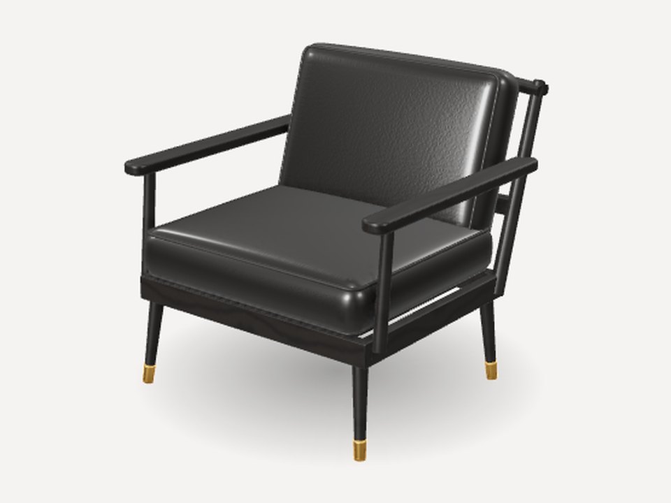 The same chair in black with black leather